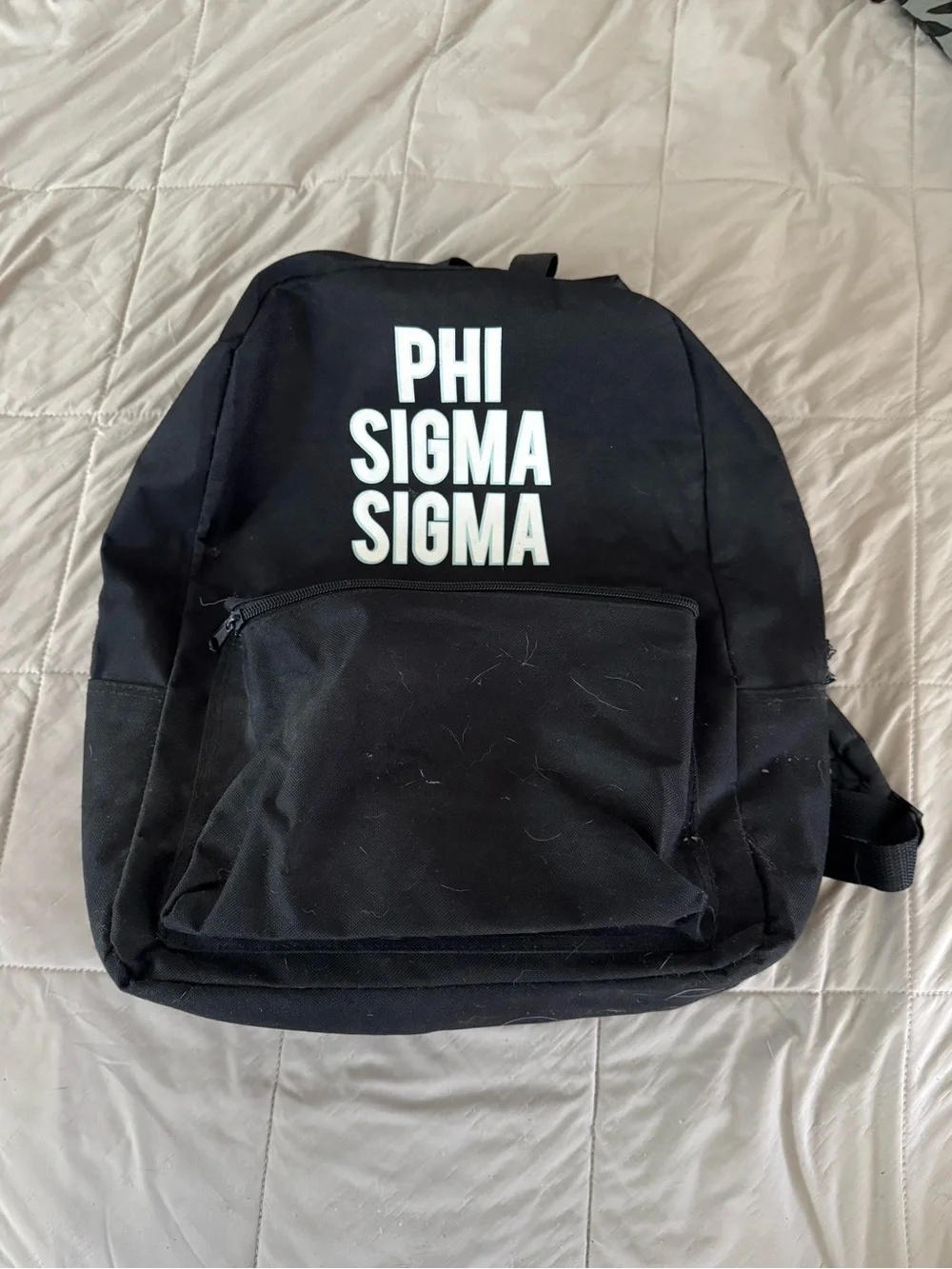 Phi Sigma Sigma Black Canvas Backpack